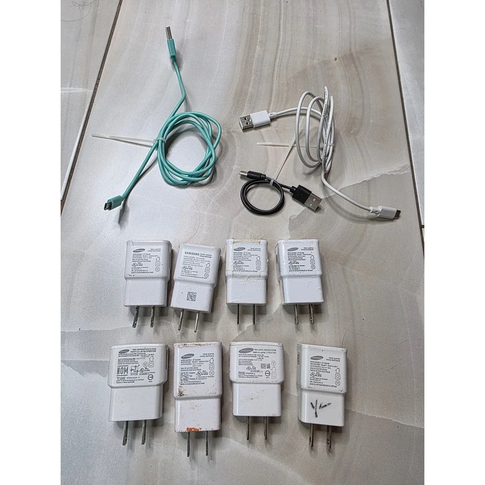 Samsung Wall Charger Lot‎ 8 Adapter Blocks EP-TA20JWE EP-TA50JWE 3 USB Cables Z4